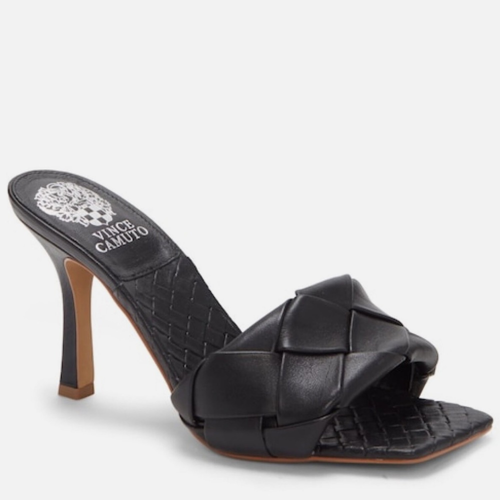 Vince Camuto Brelanie Woven-Strap Black Mule
